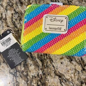 NWT Disney Loungefly Rainbow Sequin Wallet